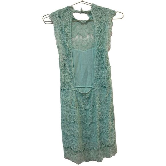 Intimately Free People Daydream Lace Open Back Bodycon Dress Mint Green Medium - Picture 9 of 13